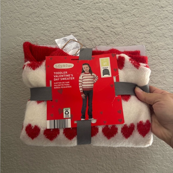 Lily & Dan Other - Lily & Dan Toddler Valentine's Day Sweater - Red and White